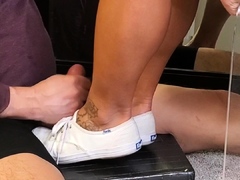 Flexible foot fetish masturbating with feet and hands
