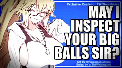 The courtside ball girl inspects your balls for quality assurance