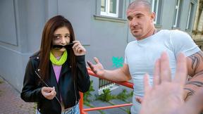 ”Black eye from a hubby, hard prick in the mouth from me!”