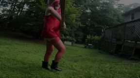 Raw Unedited Crossdresser in Lingerie Outside