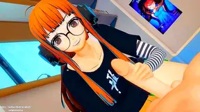 Futaba Teases with Sensual Handjob in Steamy 3D Persona 5 Fantasy