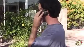 Blonde ready to gobble his massive cock