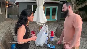 Hot MILF watches hubby fuck another in the backyard