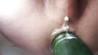 sissy bussy rails and jizzes from AMPLE cucumber oftentimes addicted