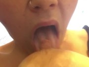 Horny milf fucks herself
