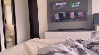 MY STEP BROTHER CONVINCED ME TO LEAVE WATCH NETFLIX  FOR  RIDE HIS COCK!!!  His parents was at home!