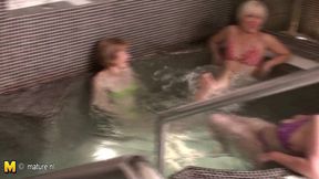 Mature Women Relaxing In A Sauna - MatureNL