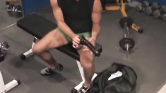 Hairy redhead Tim Rusty gets fist fucked in hardcore gym threesome
