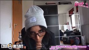 Young German woman gives a user a blowjob