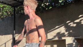Backstage Caught a Guy with a Big Dick Looking at Me and Jerking off, Deep Throat Blowjob and Anal Fuck Finished
