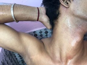 A teenager decided to nude bathing shaving and oil massage and rubbing coock for full fill self deaire