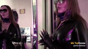 Femdom Facestting Eva Latex Fetish Mistress Footjob BDSM Pvc Slave High Heels Boots