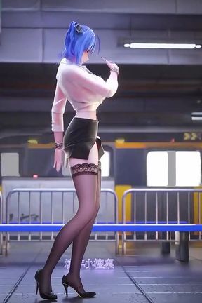 Office Lady Uniform Pencil Skirt Lace Thong Secretary