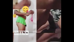 Alone hubby satisfied