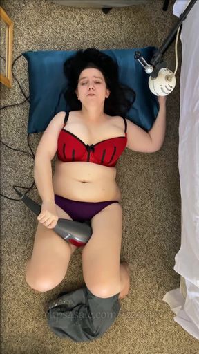 Quick and Sneaky Orgasms - Powerful Massager - Denim Jeans, Bra, and Panties   Clip 1
