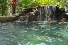 Lesbian hot sex outdoor in the water