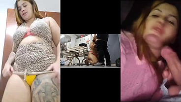 Ruiva casada fode com o frentista no vestuário do posto de gasolina e marido nem percebeu e depois marido goza na boca da safada