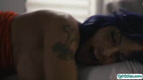 Transsexual ass drilled by stepsis ebony boyfriend