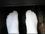 Weiße Sneaker Socken im Auto ** Pedal Pumping **