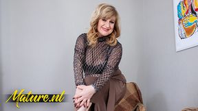 Beautiful Granny Liana Goes Fully Naked &amp; Masturbates In Her First Solo Porn Movie