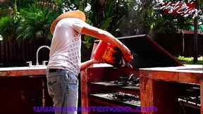 Argentina's Celezte Cruz gets it on with a house worker