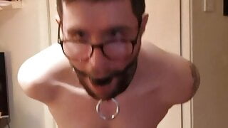 4eyed drooling saggy sissy bitch in chastity