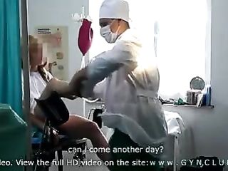 Shy gal examined at a gynecologist's - stormy climax