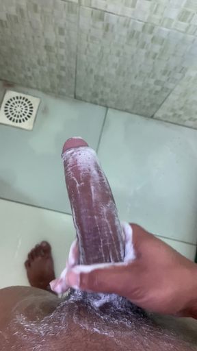 Applying soap on the tasty big