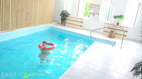 Busty Lifeguard Gets Wet While Saving the Day with a Big Cock