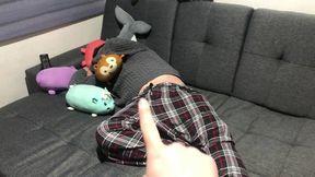 Latina teen gives boyfriend a homemade blowjob while he rests