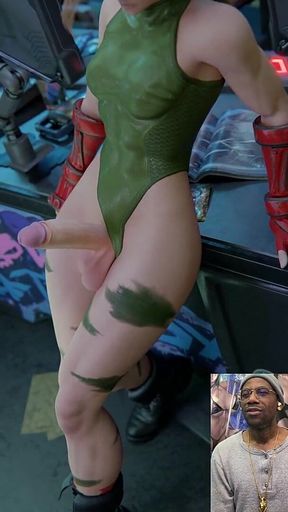 Transgender Cammy with Her Delicious Cock Out