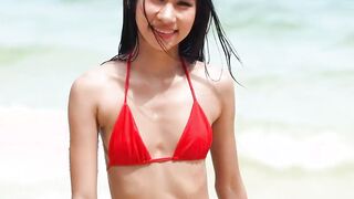 Slender Goddess Mayuko exposing her soak small twat