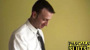 ”Charming blondie rides a hard fat shaft on couch like a pro”