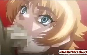 Pregnant hentai sucking monster cock and swallowing cum