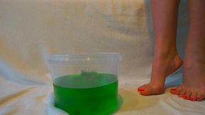 Mistress playing with slime water
