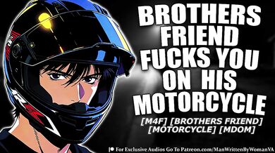 My brother's friend rides me hard on his bike