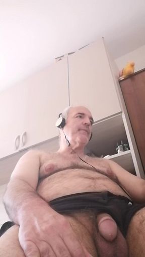 I Jerk My Cock Hard Enjoying Like a Pig While Watching a Porn Movie!