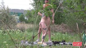 Cuckold Fantasy in the Park Niki with Another Man While He Watches
