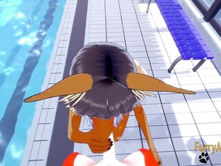 Pokemon Queer - Eevee & Fox Sex in a Pool
