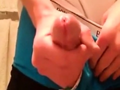 Undie boy with big peehole ruins his orgasm