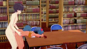 bna hentai - michiru kagemori is fucked in the library - anime manga japanese cartoon yiff 3d