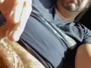 Dilf strokes uncut cock and sniffs aromas then cums PREVIEW