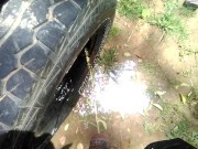 Pissing on my pos truck.