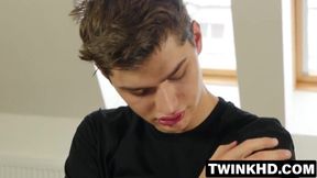 Desperate teen milks himself raw into fleshlight