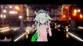 Honkai Star Rail Huohuo Hentai Fox Girl Kitsune Nude Dance Hit And Run Mmd 3D Emerald Tail