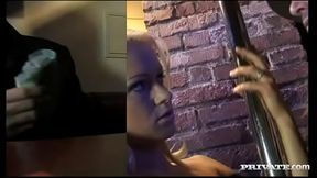 Pole Dancing Silver Gets Spit Roasted!