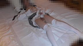 Japanese femboy anal dildo masturbation destroys tight hole