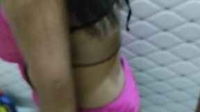 Hot Lady Fingering Her Hot Pussy Nipple Boobs Licking Urine in Bathroom