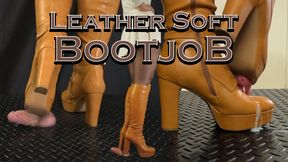 Leather Soft Bootjob in Brown Boots (Edited Version) - TamyStarly - Bootjob, Shoejob, Ballbusting, CBT, Trample, Trampling, High Heels, Crushing