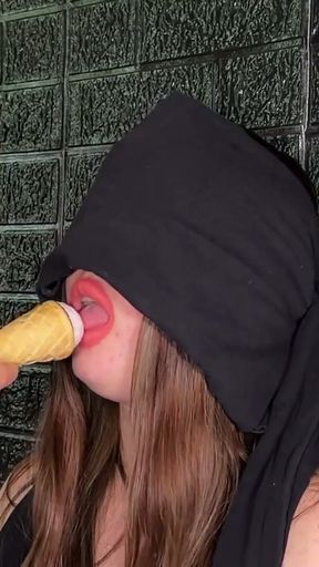 ICE CREAM GAME. StepSis got Cumshot all over her Face - Game of Taste   Clip 1